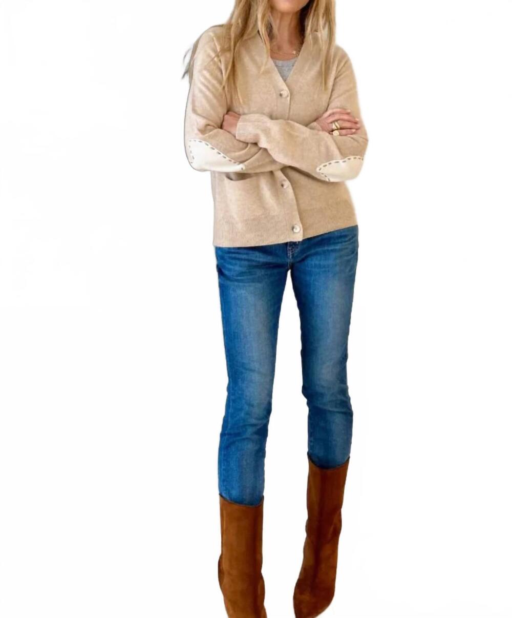 NEW KERRI ROSENTHAL women's willie cardigan in beige